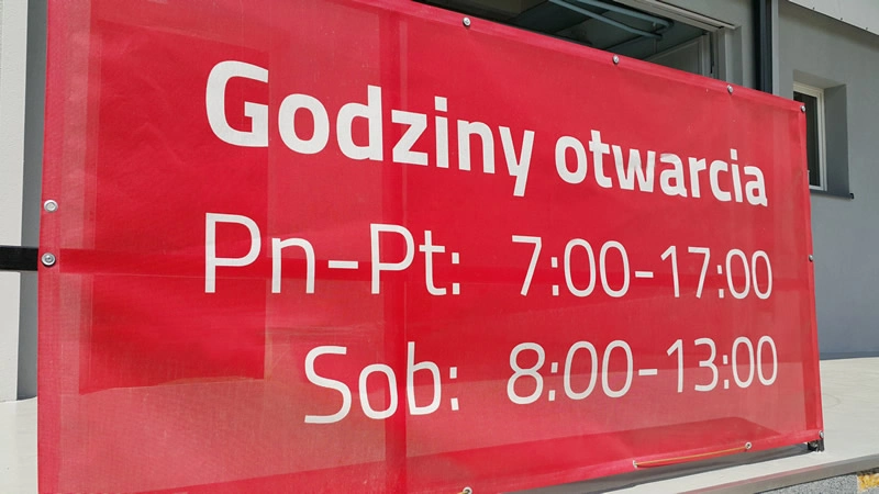 baner reklamowy - godziny otwarcia